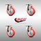 Service Caster 4 Inch 316SS Red Polyurethane Wheel Swivel Top Plate Caster Set SCC-SS31620S414-PPUB-RED-4 - alternate 3